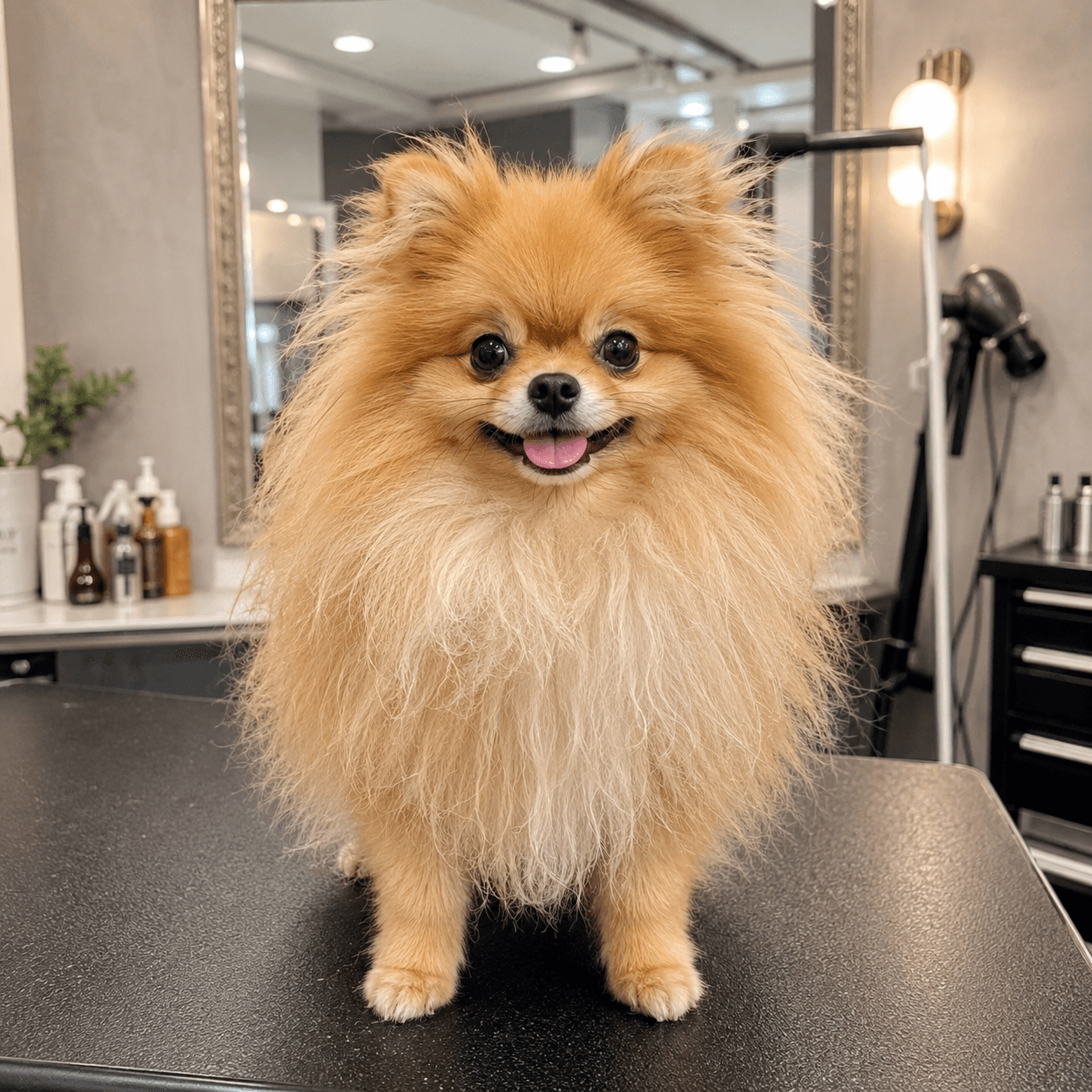 Pomerania antes del grooming