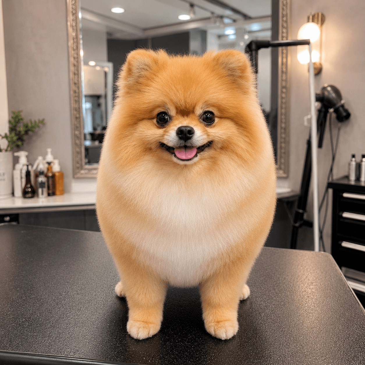 Pomerania después del grooming
